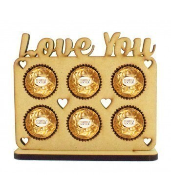 6mm 'Love You' Valentines Plaque Ferrero Rocher Holder on a Stand